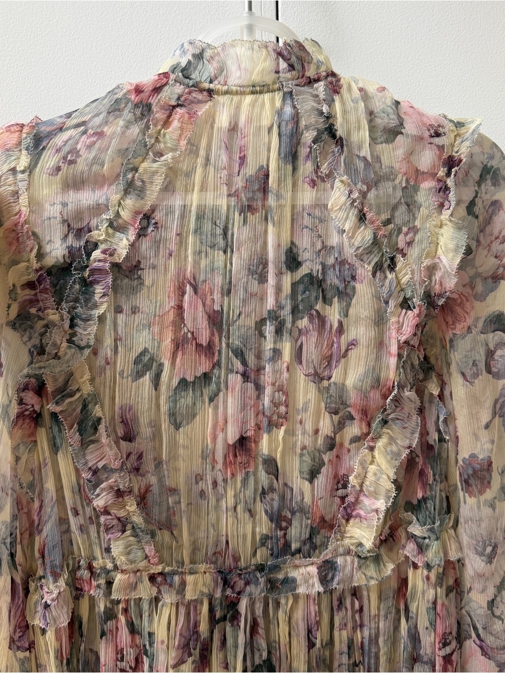 Zimmermann Sheer Silk Floral Ruffle Top - Pre-owned SZ 1 - Picture 7 of 8